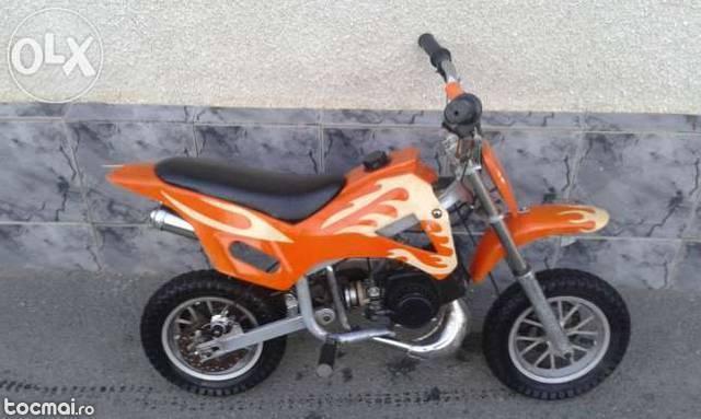 Pocket bike cross motocicleta pentru copii 49cm, benzina